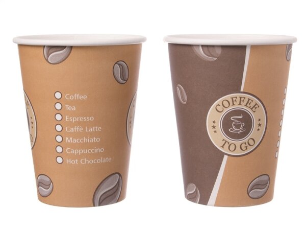 100 Premium Kaffeebecher 300 ml Topline, "Coffee to go", Pappe beschichtet, 12oz., 300 ml Pappbecher