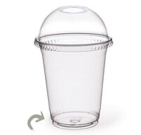50 Stk. Smoothiesbecher + Domdeckel mit Öffnung 300...