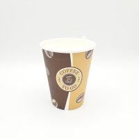 100 Premium Kaffeebecher 300 ml Topline 300ml und Rührstäbchen weiß Pappbecher Coffee to go 0,3l Hartpapierbecher Pappbecher für Kalt- und Heißgetränke