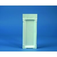 250 Teller, Pappe eckig 8cm x 21cm weiss mit Anfasser...