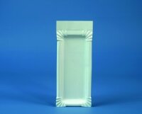 250 Teller, Pappe eckig 8cm x 21cm weiss mit Anfasser...